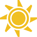 Sonnensymbol für Solarium